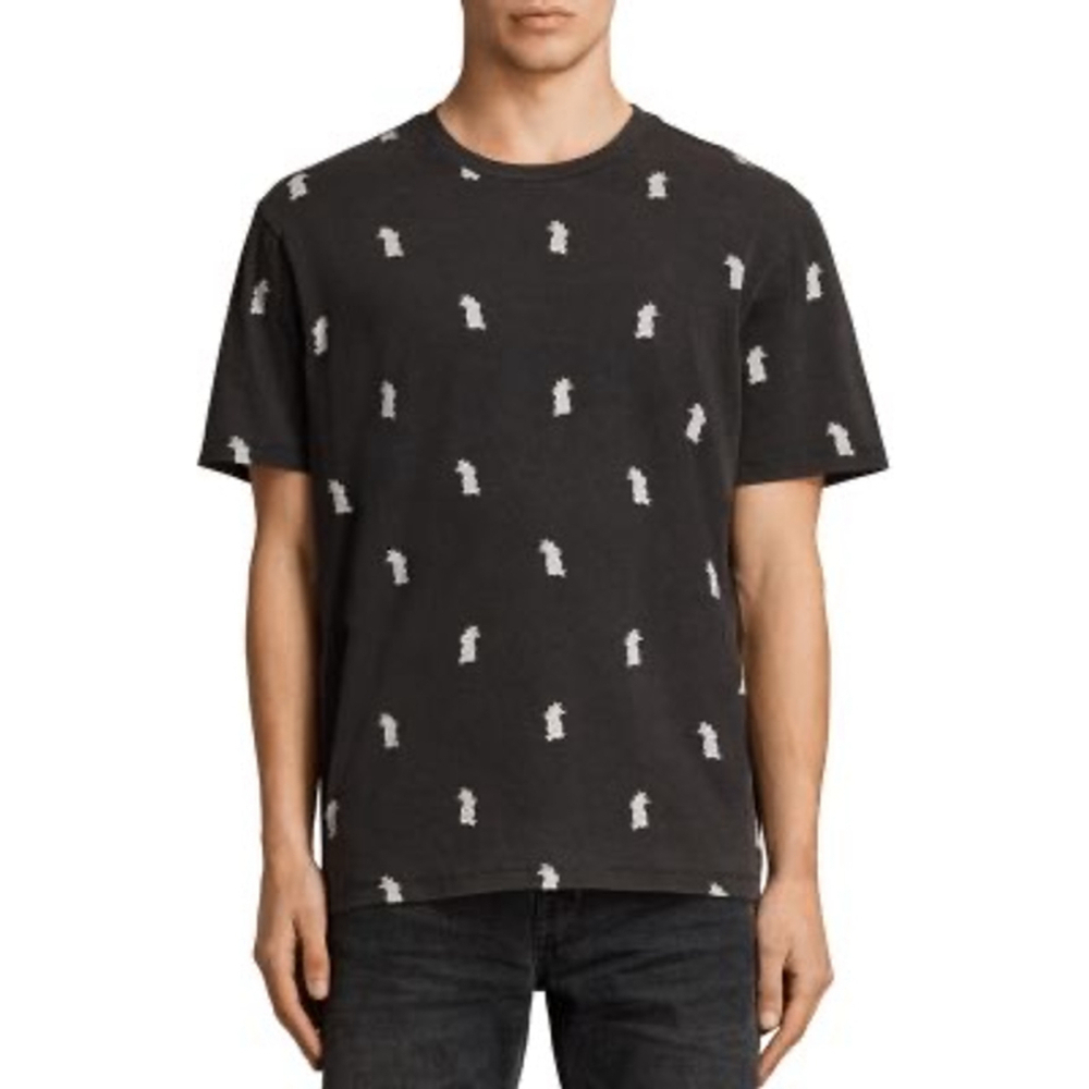 AllSaints Short Sleeve Pineapple Print Crew Neck T-Shirt Size XXL Men's Cotton